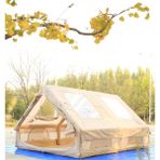 Shufa Glamping Family Şişme 12 M2 Bej Renk Kamp Çadırı 300*400*200 cm-Şeffaf Pencereli ve Kapılı