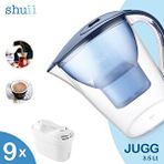 Shuii Jugg I Su Arıtma Sürahisi + 9 Adet Filtre I Pure+ Ve Maxtra+ Filtreleri Ile Uyumlu Mavi