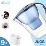 Shuii Jugg I Su Arıtma Sürahisi + 9 adet Filtre I Pure+ ve Maxtra+ Filtreleri ile Uyumlu