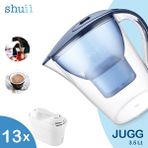 Shuii Jugg I Su Arıtma Sürahisi ve 13 Adet Filtre I Pure+ ve Maxtra+ Filtreleri ile Uyumlu