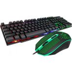 Shuji Kablolu Arkadan Aydınlatmalı Oyun Klavyesi Işıklı Fare Seti Ofis Ev Ergonomik Oyun Klavyesi Fare Seti Oyun Yazma Mac Pc Uyumlu(Yurt Dışından) - Siyah