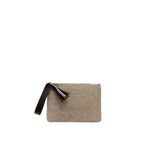 Shule Bag Juno Püskül Detaylı Hasır Clutch Kadın Kahve