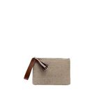 Shule Bag Juno Püskül Detaylı Hasır Clutch Kadın Taba