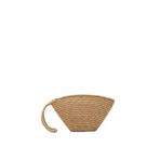 Shule Bag Rome Handmade Hasır Clutch Kadın Vizon