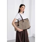 Shule Bags Michelle Monogram Omuz Çantası Acı Kahve