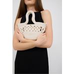 Shule Bags Ortega Krem Handmade Mini Hasır Çapraz Çanta