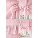 shules collection BAĞLAMA DETAYLI PEMBE BULDAN KETEN RETRO FON PERDE( %100 PAMUK BULDAN KUMAŞI)