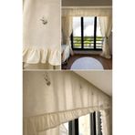 shules collection Naturel Buldan Keten Papatya Nakışlı Farbela Perde