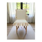 shules collection SARI ÇİZGİLİ BULDAN KETENİ ARKALIKLI FERMUARLI SANDALYE MİNDERİ