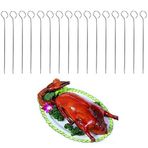 SHULLIN 16 adet et şişi, paslanmaz çelik, mangal şişi, şiş 20 cm uzunluğunda ızgara şişi, rulet iğneleri, metal şişler, ızgara, kabob şişleri, %100 gıda kalitesi, paslanmaz, sağlam