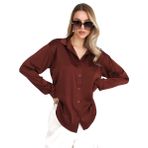 SHUMI Kadin bluz (KAHVERENGİ, 4XL)