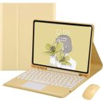 Shun iPad Air 4 10.9" Için Mouse Stand Kılıf Kapaklı Bluetooth Klavye (Yurt Dışından) - Sarı