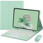 Shun iPad Air 4 10.9" Için Mouse Stand Kılıf Kapaklı Bluetooth Klavye (Yurt Dışından) - Yeşil