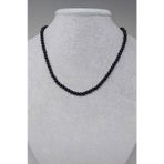 Shungite (Şungit) Taşı 4mm 1000 Ayar Gümüş İpli Kolye (Klipsli)