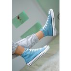 Shupe Kadın Açık Mavi Boğazlı Model Keten Sneaker