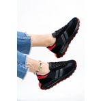 Shupe Kadın Günlük Siyah Kırmızı Spor Ayakkabı Sneaker