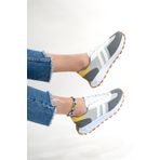 Shupe Kadın Günlük Spor Ayakkabı Gri Sarı Spor Ayakkabı Sneaker