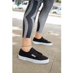 Shupe Kadın Siyah Beyaz Keten Sneaker Yazlık Rahat Sneaker