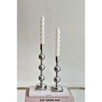 Shura Homeware 2 'li SİMA Şamdan Gümüş Metal Top Detaylı Şamdan Metal Mumluk