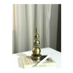 Shura Homeware Metal Top Şamdan Eskitme Gold & Pirinç Şamdan Dekoratif Obje Ev Dekorasyonu