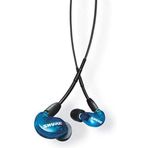 Shure AONIC 215 kablolu ses yalıtımlı kulaklık, net ses, tek sürücü, güvenli kulak içi uyum, çıkarılabilir kablo, uzun ömürlü kalite, Apple ve Android cihazlarla uyumlu - Mavi