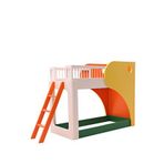 Shuri Kids Tubı Bunk Bed Renkli Ahşap Merdivenli Çocuk Ranza 70 X 160 Cm