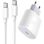 Shutech iPhone 15 Plus Uyumlu Hızlı Şarj Aleti Seti Adaptör + Type-C Pd Kablo 20W, Örgü Tasarım - Beyaz