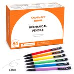 Shuttle Art Mekanik Kalemler, 84 Paket Toplu Mekanik Kurşun Kalemler 0,7 mm Orta Nokta, HB #2 Kurşun, Çeşitli Fıçılar, Ofis Okul Malzemeleri