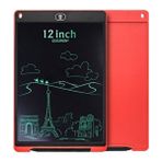 Shuzi 12 Inc Büyük Boy Dijital LCD Ekran Kalemli Çocuk Yazı Çizim Eğitim Tableti Eğitici İçerik - Kırmızı