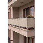 SHY TEKSTİL Bej Bağcıklı Balkon Demiri Perdesi Gizlilik Sağlayan Dayanıklı Demir Kapama Branda