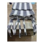 Shy Tekstil En X Yükseklik Ölçülerle Gri-Beyaz Çizgili Özel Dikim Lüks Kornişli Branda Balkon Perdesi