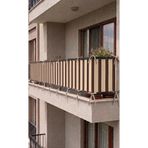 SHY TEKSTİL Kahverengi-Krem Bağcıklı Balkon Demiri Perdesi Gizlilik Sağlayan Dayanıklı Demir Kapama Branda
