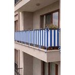 SHY TEKSTİL Mavi-Beyaz Bağcıklı Balkon Demiri Perdesi Gizlilik Sağlayan Dayanıklı Demir Kapama Branda