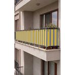 SHY TEKSTİL Sarı-Gri Bağcıklı Balkon Demiri Perdesi Gizlilik Sağlayan Dayanıklı Demir Kapama Branda