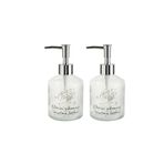 Sia 2 Adet Cam Sivi Sabunluk,Lütfen Yazili 300Ml Banyo Seti 7,6X15,5Cm