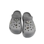 SİA ÇANTA TAŞLI SÜSLÜ KELEBEKLİ HAFİF RAHAT KAYMAZ TABAN SANDALET CROCS TERLİK GRİ 40 NUMARA
