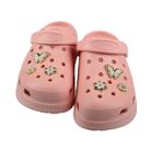 SİA ÇANTA TAŞLI SÜSLÜ KELEBEKLİ HAFİF RAHAT KAYMAZ TABAN SANDALET CROCS TERLİK PEMBE 37 NUMARA
