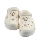 SİA ÇANTA TAŞLI SÜSLÜ KELEBEKLİ HAFİF RAHAT SANDALET ÇOCUK CROCS TERLİK KREM 30 NUMARA