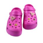 SİA ÇANTA TAŞLI SÜSLÜ KELEBEKLİ HAFİF RAHAT SANDALET ÇOCUK CROCS TERLİK PEMBE 30 NUMARA