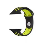 Siayh Sari Apple Watch Seri 1 2 3 38 Mm Uyumlu Small Beden Delikli Silikon Kordon