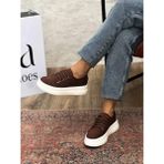 Siba Shoes Nava Kalın Taban Kahverengi Kadın Spor Ayakkabı