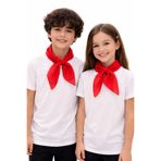 Sibel Günay Butik 10'lu Kırmızı Şifon Fular–23 Nisan, 19 Mayıs, 29 Ekim Özel Gün|Okul Gösteri & Bayram |54*54 cm