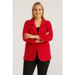 Sibel Günay Butik Kadife Italyan Kesim Blazer Kırmızı Kadın Ceket | Standart Beden (48’e Uyumlu)
