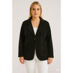 Sibel Günay Butik Kadife Italyan Kesim Blazer Siyah Kadın Ceket | Standart Beden (48’e Uyumlu)