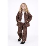 Sibel Günay Butik Kız Çocuk Leopar Desenli Alt Üst Takım – Beli Lastikli Pantolonlu Şık Çocuk Kombini - 9 - 10 Yaş
