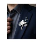 sibelle tasarım Damat yakalığı, el yapımı tasarım broş, el yapımı çiçek kullanılmıştır.