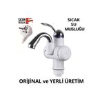 Sıcak Musluk Elektrikli Ani Su Isıtıcı Termal Şofben Musluk Lavaboya Monteli Asg-3b