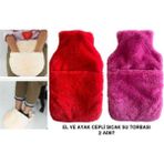 Sıcak Su Torbası 2 Adet,cepli Peluş Termofor 32,5X17,5CM 1500 ml
