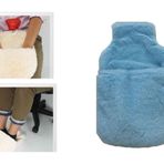 Sıcak Su Torbası Cepli Mavi Peluş Termofor 32,5X17,5Cm 1500 Ml