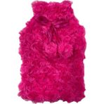Sıcak Su Torbası Ponponlu Termofor Peluş Koyu Pembe 28X17CM 750ML
